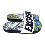 EXCLUSIVE SLIDES (WHERE'S LEROY & JOHNNY EDITION) WHITE/BLACK