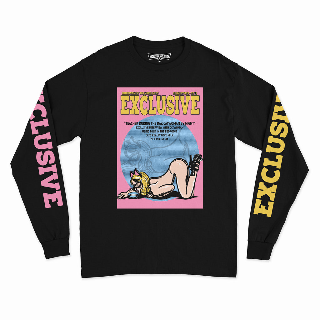 CATWOMAN COVER L/S TEE (BLACK)